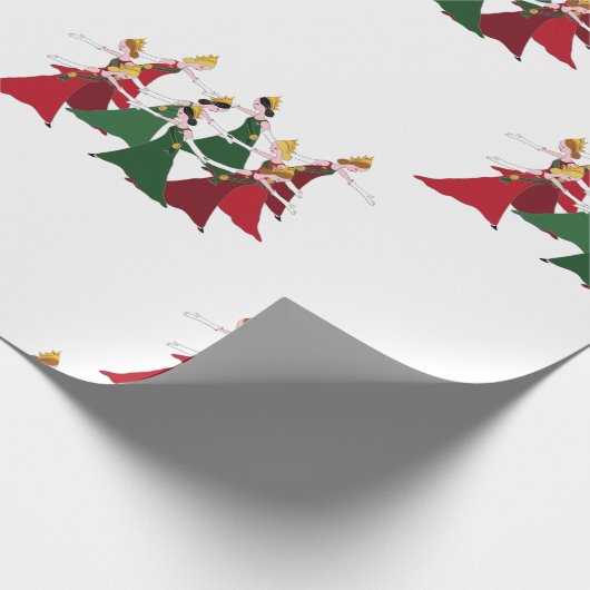 12日のクリスマス9の女性踊ること ラッピングペーパー (角)