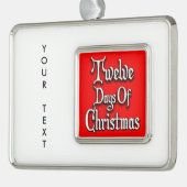 12日のクリスマス シルバープレートフレームオーナメント (左)