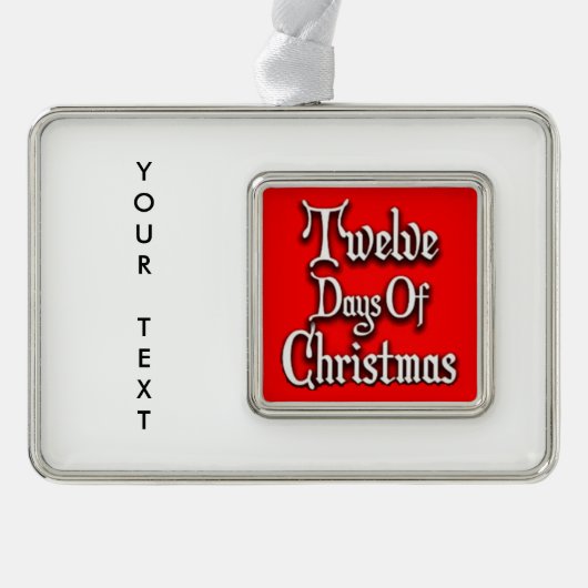 12日のクリスマス シルバープレートフレームオーナメント (正面)