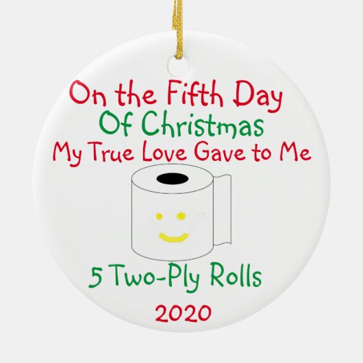 12日のクリスマス セラミックオーナメント (裏面)