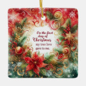 12日のクリスマス セラミックオーナメント (正面)