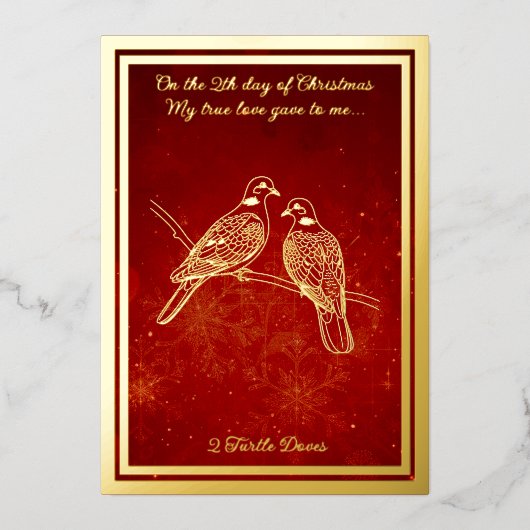 12日のクリスマス、タートルハト 箔シーズンカード (正面)