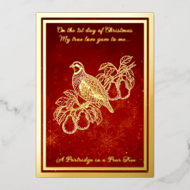 12日のクリスマス、パトリッジ 箔シーズンカード