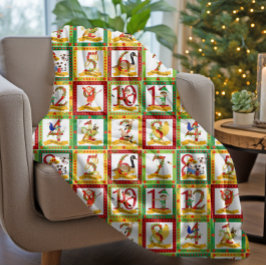 12日のクリスマス フリースブランケット