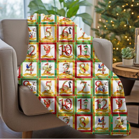 12日のクリスマス フリースブランケット