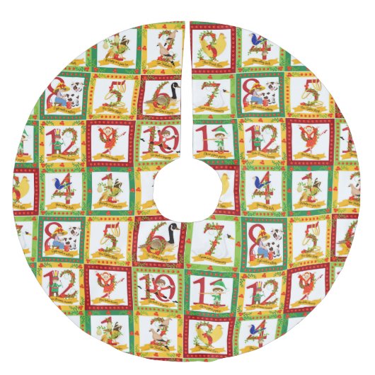 12日のクリスマス ブラッシュドポリエステルツリースカート (正面)