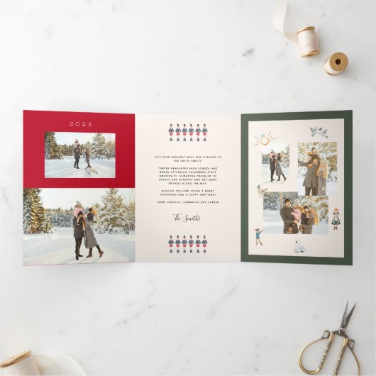 12日のクリスマス 三つ折りクリスマスカード (内部)