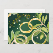 12日のクリスマス – 五つのゴールデンリングや輪 シーズンポストカード (正面/裏面)