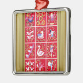 12日のクリスマス、伝統的なキャロル メタルオーナメント (左)