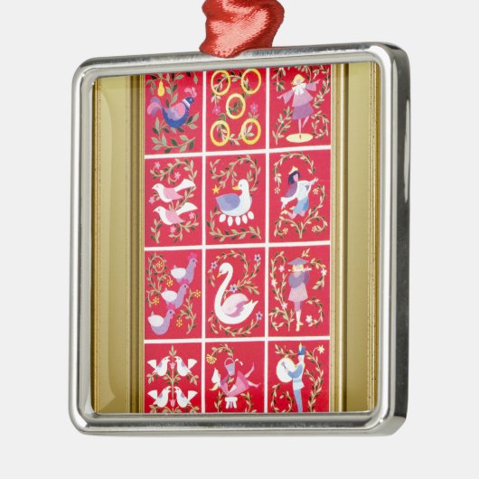 12日のクリスマス、伝統的なキャロル メタルオーナメント (左)