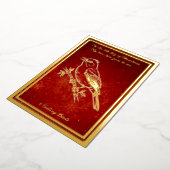 12日のクリスマス、鳥を呼ぶ 箔シーズンカード (回転した状態)