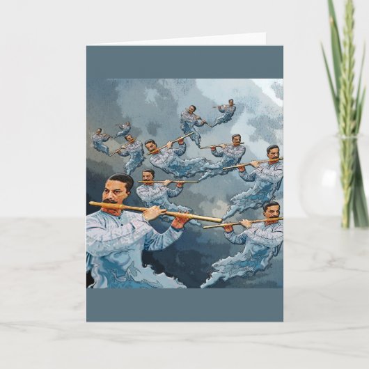 12日のクリスマス- 11人のパイパーの配管 シーズンカード (正面)