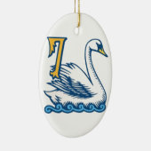 12日のクリスマス- 7羽の白鳥の水泳 セラミックオーナメント (右)