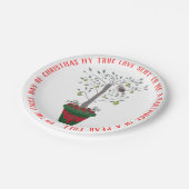 12日のナシ木のクリスマスのヤマウズラ ペーパープレート (アングル)