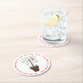 12日のナシ木のクリスマスのヤマウズラ ラウンドペーパーコースター (インサイチュ)