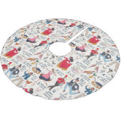 12日のベージュ色クラシック ブラッシュドポリエステルツリースカート (アングル)