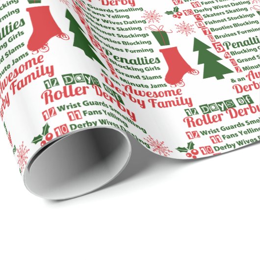 12日のローラーのダービーのクリスマス ラッピングペーパー (ロールコーナー)