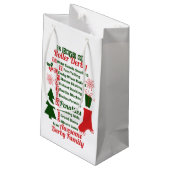 12日のローラーのダービーのクリスマス、ローラースケートで滑る スモールペーパーバッグ (裏面アングル)