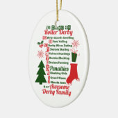 12日のローラーのダービーのクリスマス、ローラースケートで滑る セラミックオーナメント (左)