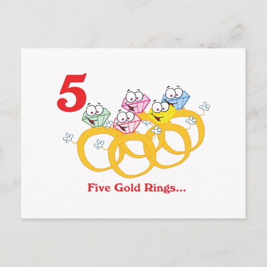 12日の五つの金の指輪 ポストカード (正面)
