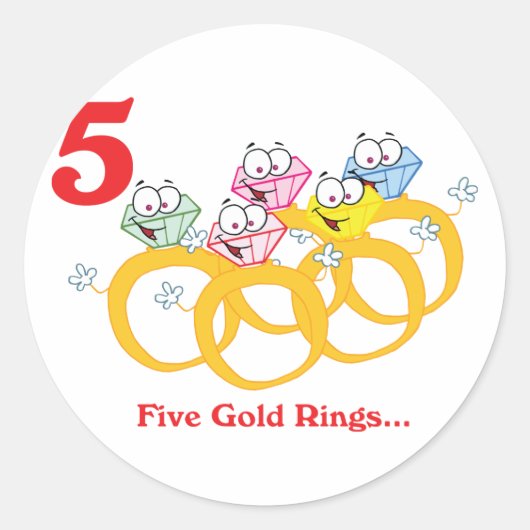 12日の五つの金の指輪 ラウンドシール (正面)