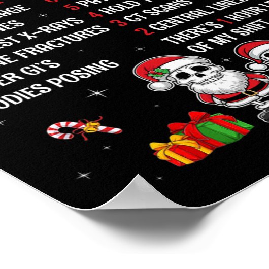 12日の放射線学クリスマス素晴らしい技術クリスマスラジオ ポスター (角)