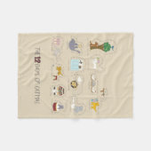 12日の猫がクリスマスにカママの可愛い猫マンガ フリースブランケット (正面(横))