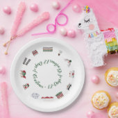 12日の赤および緑の円のクリスマス ペーパープレート (パーティー)