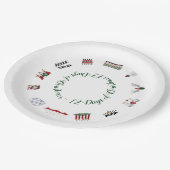 12日の赤および緑の円のクリスマス ペーパープレート (アングル)