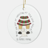 12日のCatmas猫の写真を配管している11人のパイパー セラミックオーナメント (左)