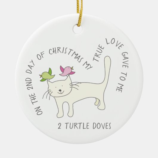 12日のCatmas 2のカメの鳩猫の写真 セラミックオーナメント (正面)