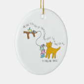 12日のCatmas 4匹のコールバード猫の写真 セラミックオーナメント (右)