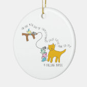 12日のCatmas 4匹のコールバード猫の写真 セラミックオーナメント (左)