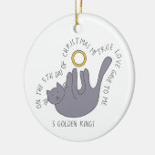 12日のCatmas 5ゴールデンリングや輪猫写真 セラミックオーナメント (左)