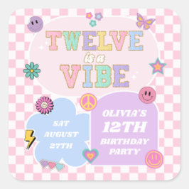 12日はVibe名門私立校風の Patch 12th Birthdayパーティー スクエアシール