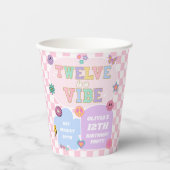 12日はVibe名門私立校風の Patch 12th Birthdayパーティー 紙コップ (正面)