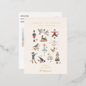 12日オブクリスマスカスタムホリデーポストカード 箔シーズンポストカード (正面/裏面)