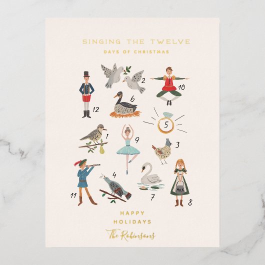 12日オブクリスマスカスタムホリデーポストカード 箔シーズンポストカード (正面)