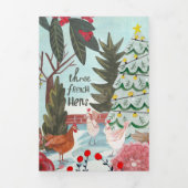 12日クリスマスフランスの3ヘンフォトホリデー 三つ折り招待状 (カバー)