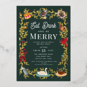 12日ズオブクリスマスホリデーパーティー招待状 箔招待状 (正面)