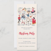 12日間のクリスマスパーティ 伝統的な 招待状 (正面)