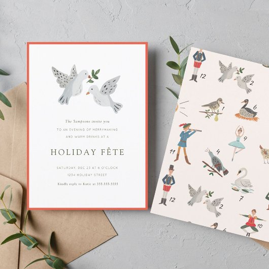 12日間のクリスマスホリデーパーティー招待状 招待状