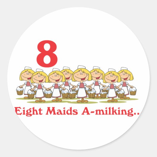 12日間の八人のメイドの乳搾り ラウンドシール (正面)