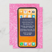12日15日16日18日21番目の携帯電話誕生日 招待状 (正面/裏面)