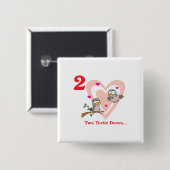 12日2匹のウミガメ 缶バッジ (正面&裏面)