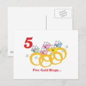 12日5個の金ゴールド ポストカード (正面/裏面)