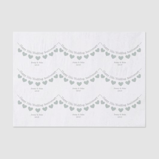 12日/シルク結婚ズ記念ハート紙 薄葉紙 (正面)