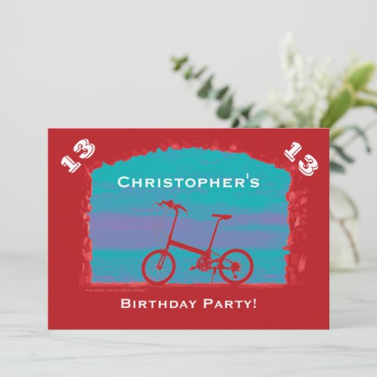 12日・13日・14日バースデーパーティー赤自転車 招待状 (スタンド正面)