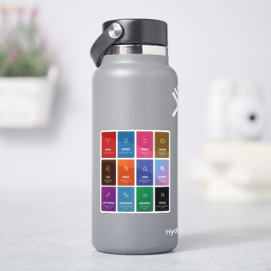12星座と性格の特徴ステッカーシート シール (HydroFlask)