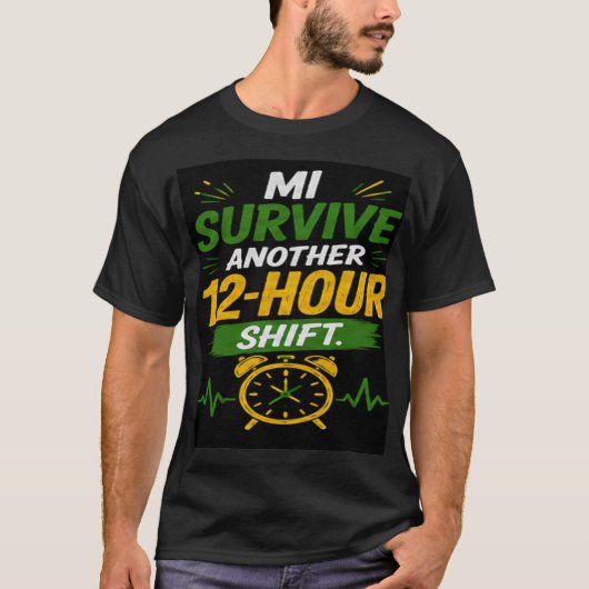 12時間シフト カスタムジャマイカ人認定看護助手/看護師Tシャツ Tシャツ (正面)